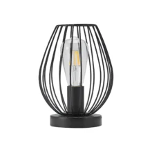 Stona lampa žičani kavez kap Crna grlo E27