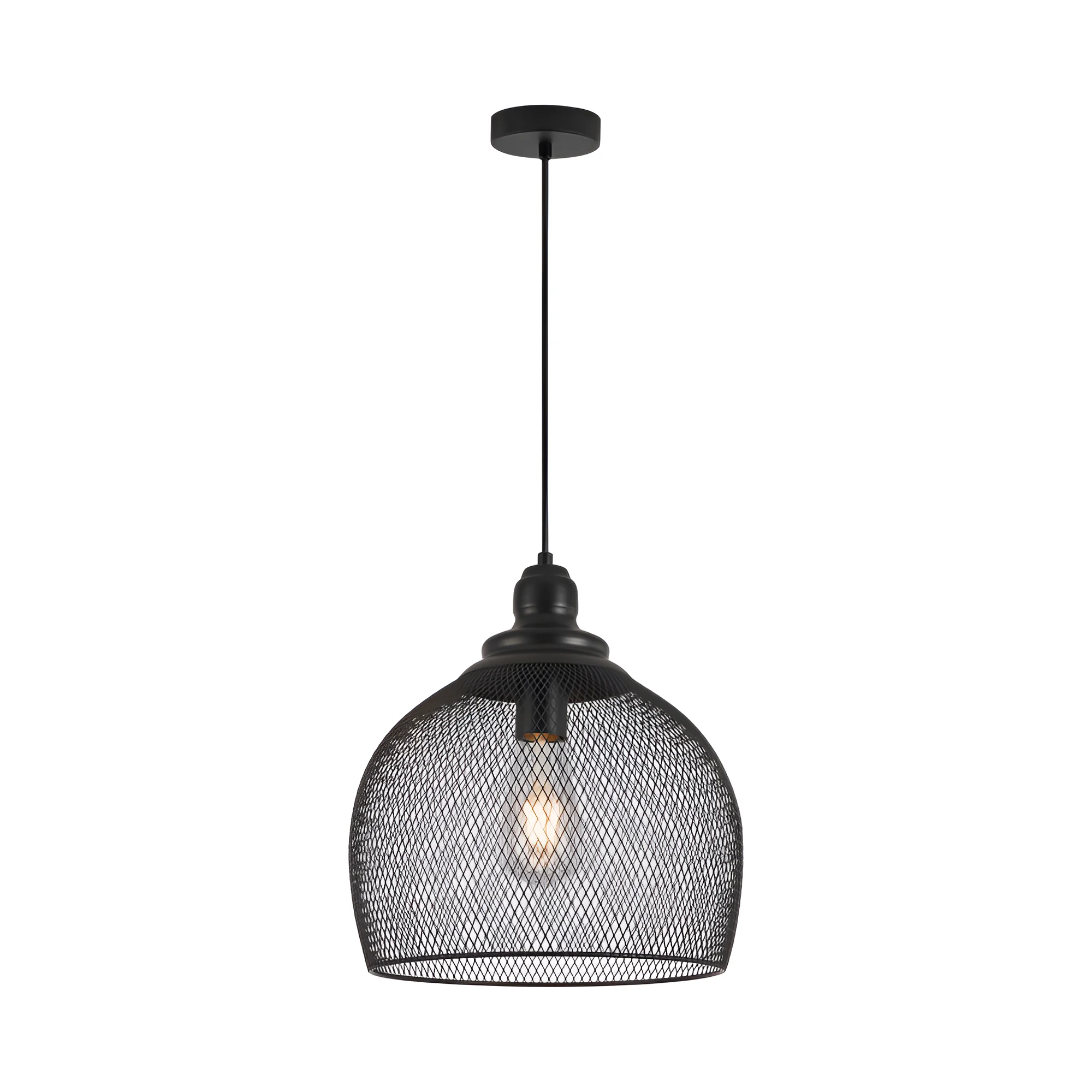 Viseća lampa 1×E27 crna, kupasti abažur serije Wire W006