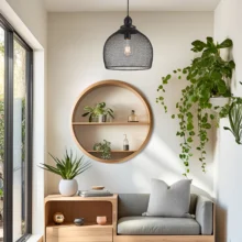 Viseća lampa 1×E27 crna, kupasti abažur serije Wire W006