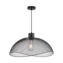 Viseća lampa 1×E27 crna, široki plitki abažur serije Wire W006