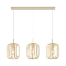 Viseća lampa sa šipkom 3×E27 bež, linearna serija Wire W007