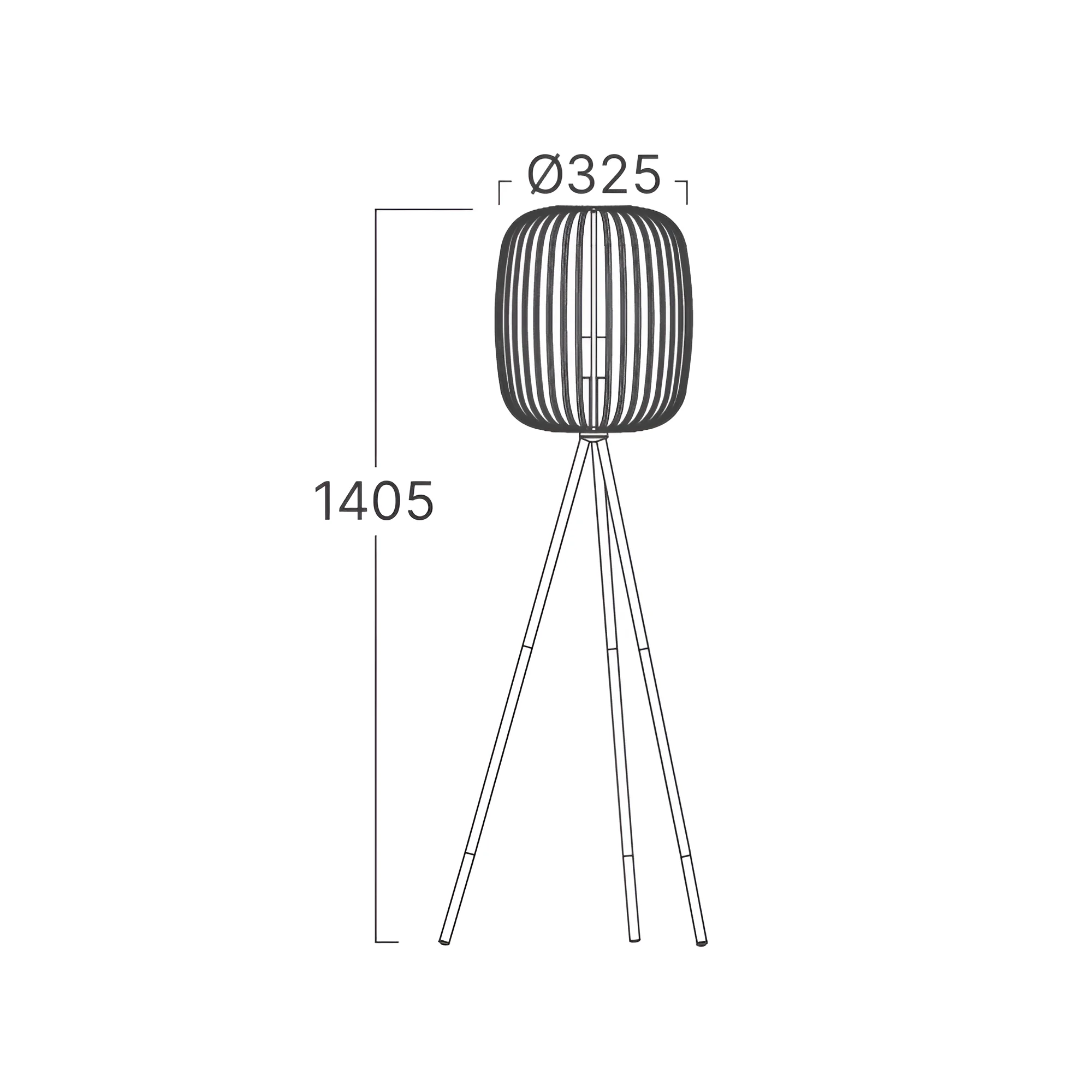 Podna lampa ovalni žičani kavez tronožni Bež grlo E27 - Slika 4