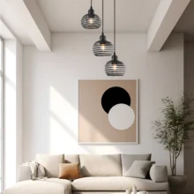 Viseća lampa 3×E27 crna, kompaktna rozeta serije Wire W008