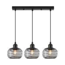 Viseća lampa sa šipkom 3×E27 crna, kraća linearna serija Wire W008