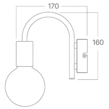 Braytron Zidna svetiljka E27 luk crna BV04-00034