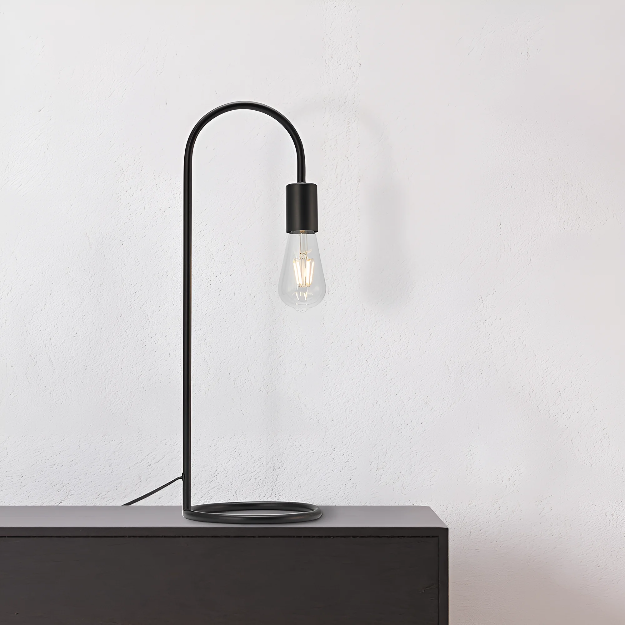 Stona lampa lučni stalak Crna grlo E27