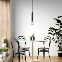 Viseća lampa 1×E27 crna, minimalistički nosač serije Fixture G005