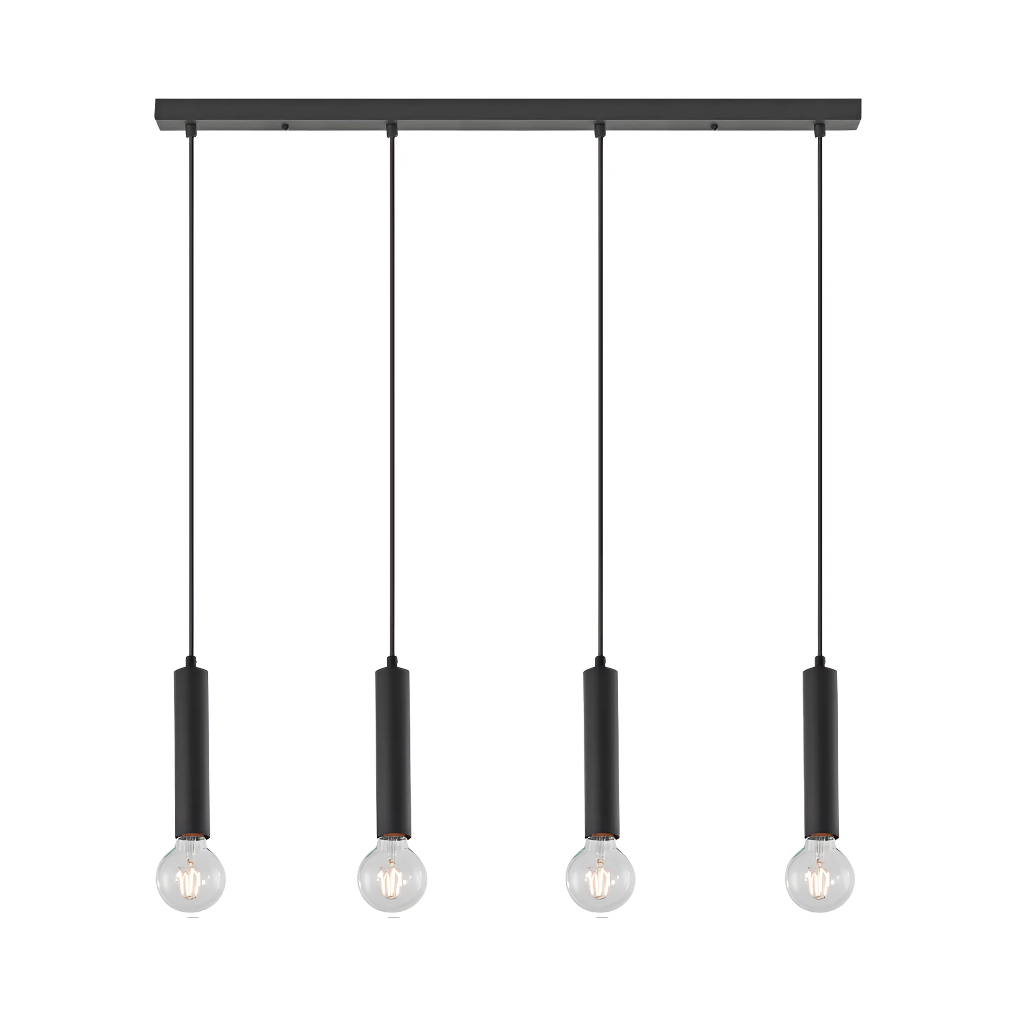 Viseća lampa sa šipkom 4×E27 crna, linearna serija Fixture G005