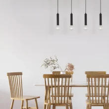 Viseća lampa sa šipkom 4×E27 crna, linearna serija Fixture G005