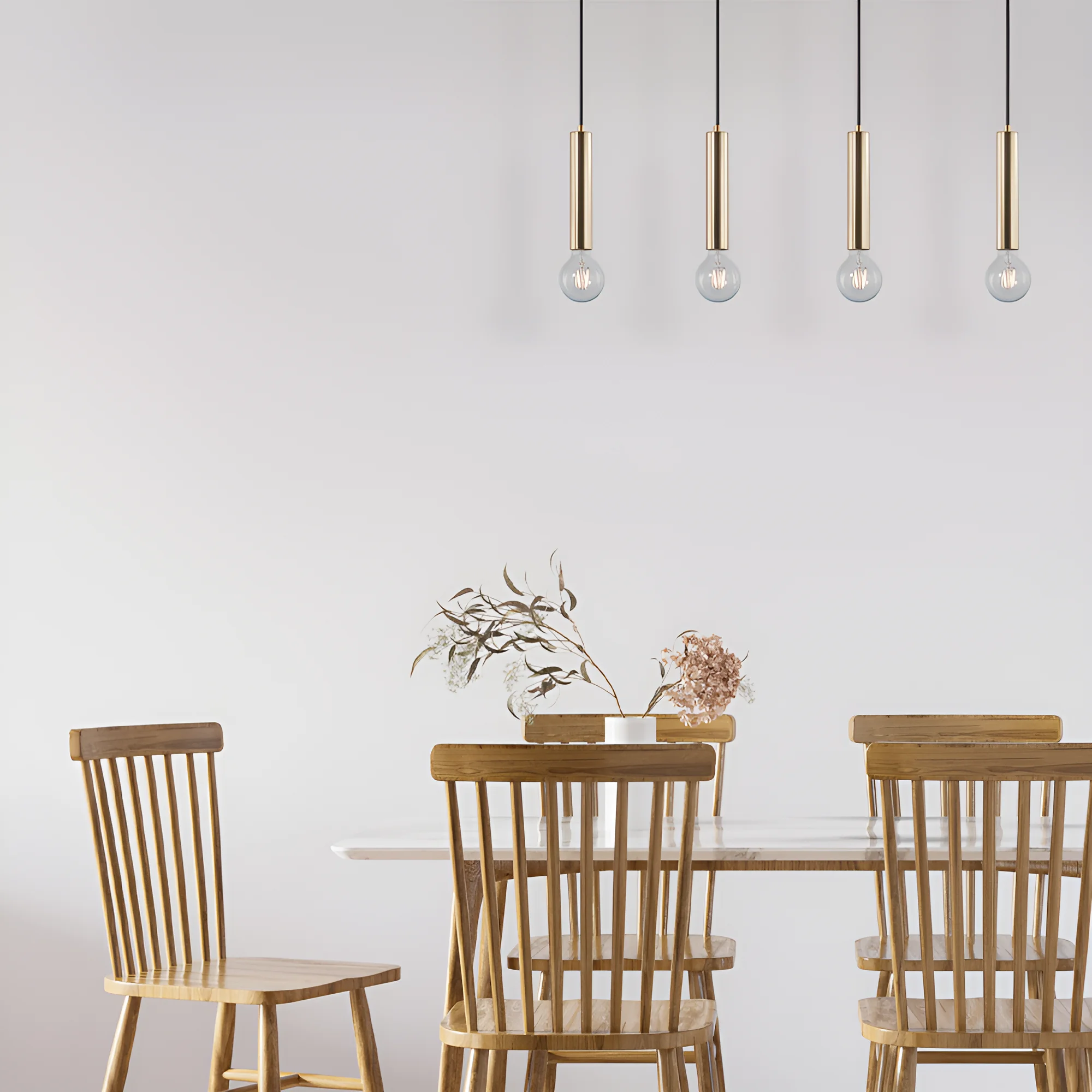 Viseća lampa sa šipkom 4×E27 zlatna, linearna serija Fixture G005