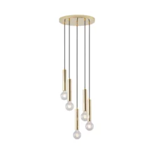 Viseća lampa 5×E27 zlatna, kružna rozeta serije Fixture G005