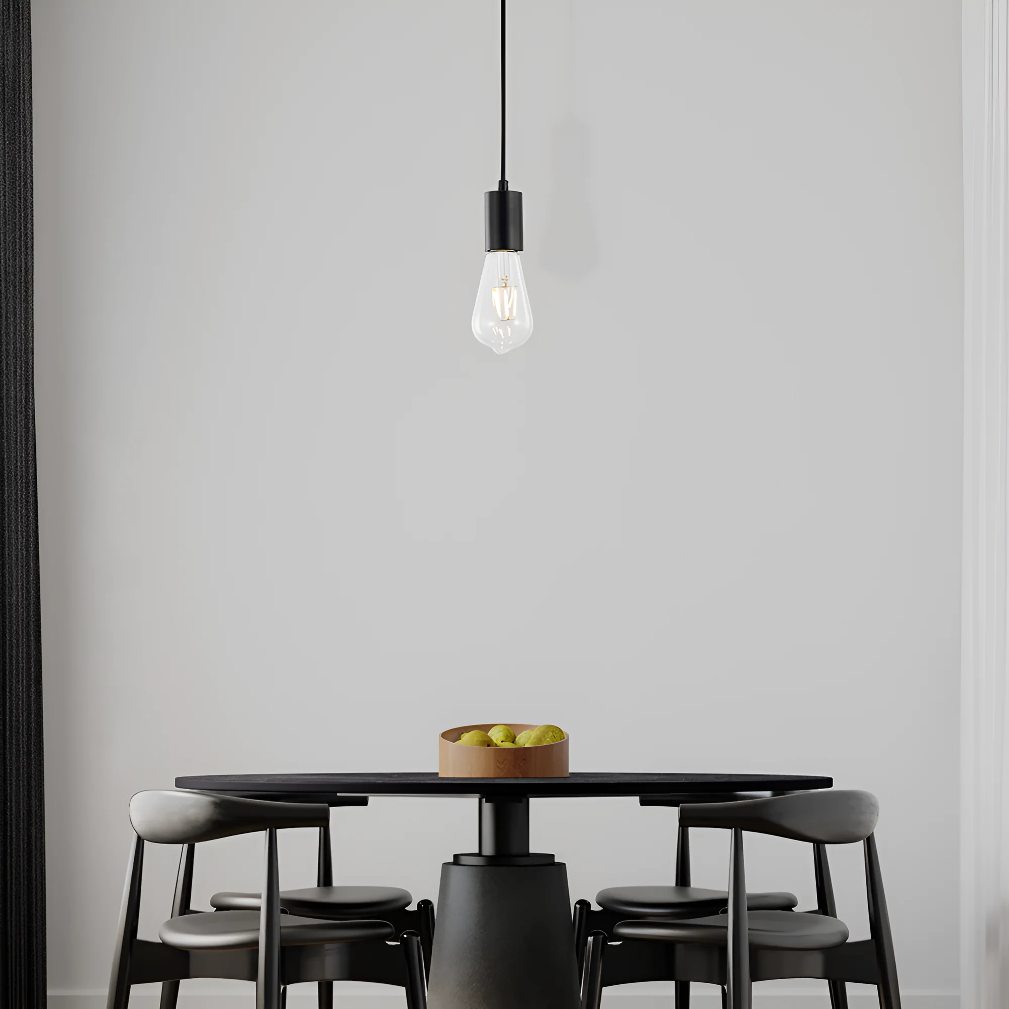 Viseća lampa 1×E27 crna, kompaktni nosač serije Fixture G006