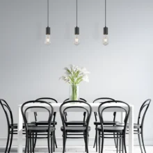 Viseća lampa sa šipkom 3×E27 crna, linearna serija Fixture G006