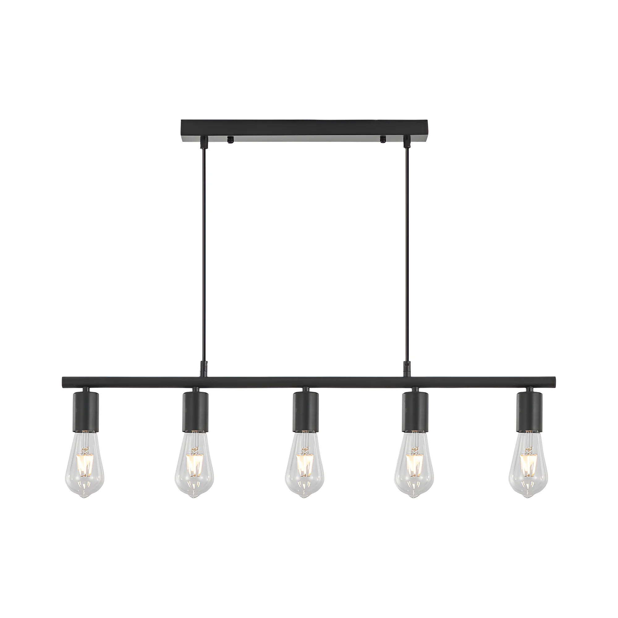 Viseća lampa sa šipkom 5×E27 crna, linearna serija Fixture G006