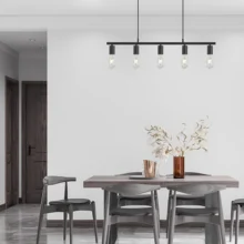 Viseća lampa sa šipkom 5×E27 crna, linearna serija Fixture G006