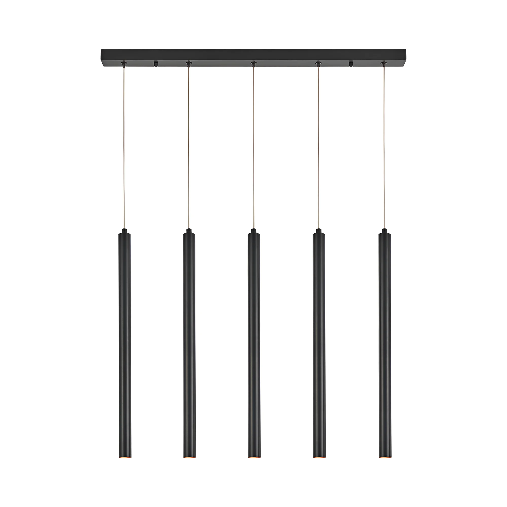 Viseća lampa sa šipkom 5×G9 crna, linearna serija Fixture G007