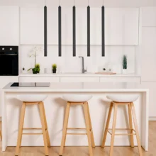 Viseća lampa sa šipkom 5×G9 crna, linearna serija Fixture G007
