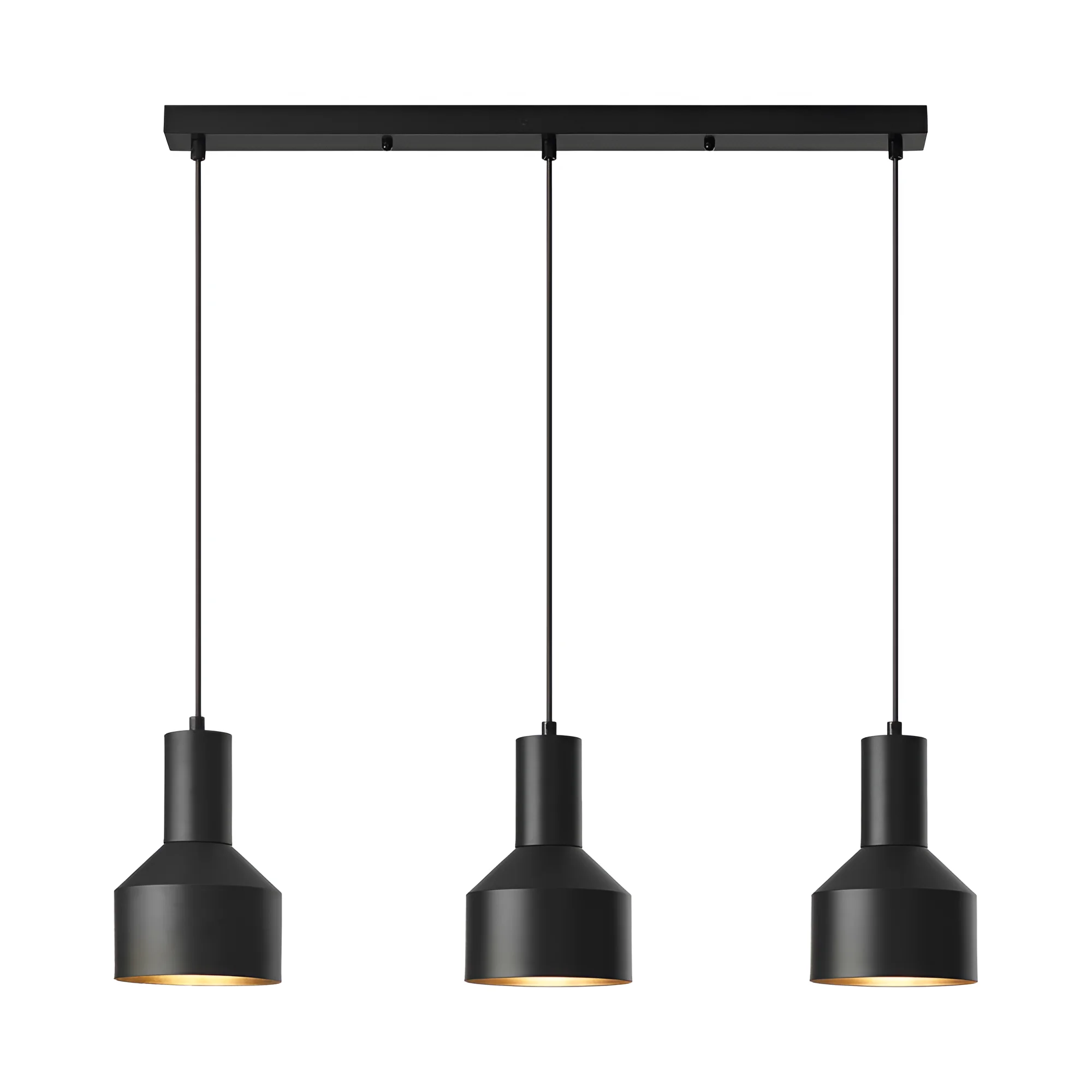 Viseća lampa sa šipkom 3×E27 crna, linearna serija Metal P001