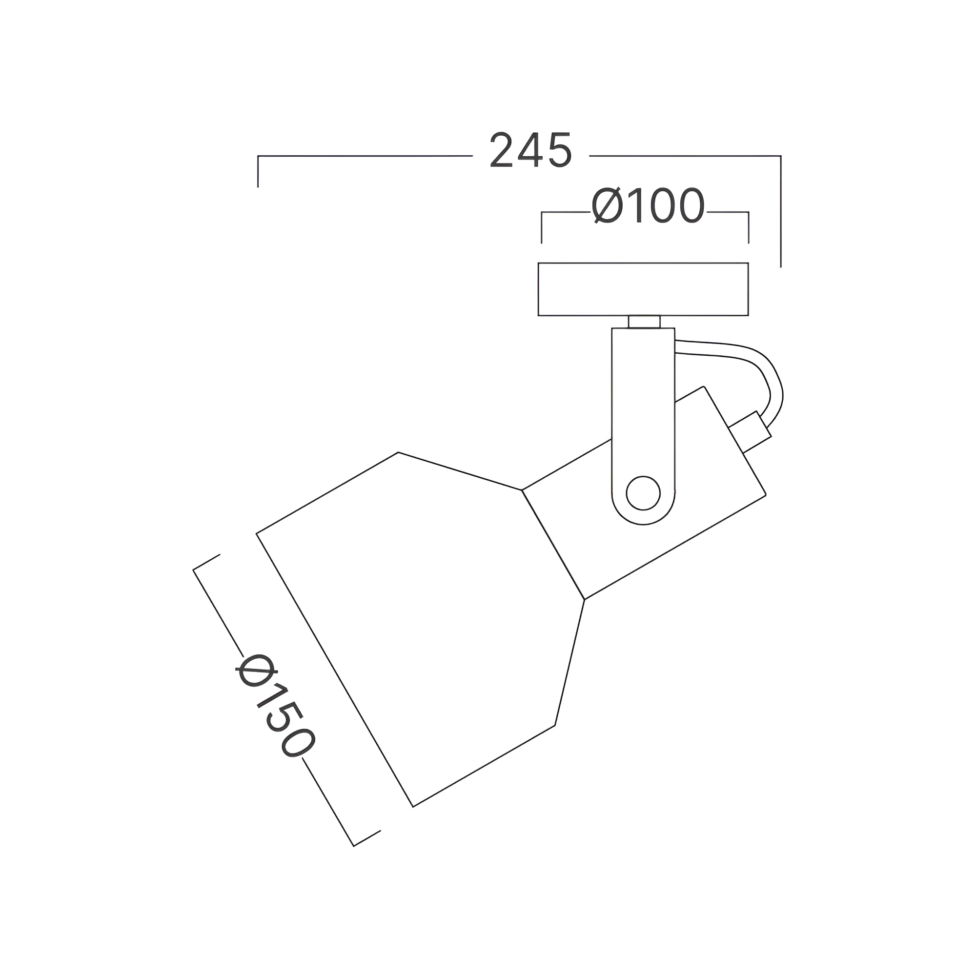 Braytron Zidna svetiljka E27 spot crna BV05-00013 - Slika 4