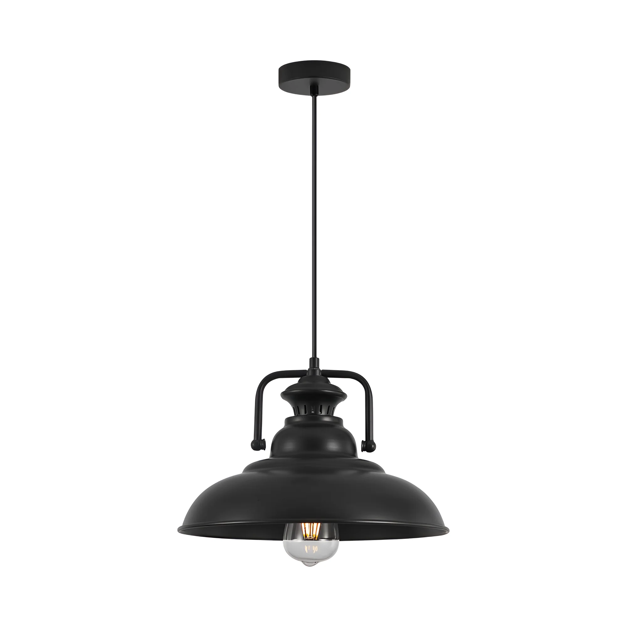Viseća lampa 1×E27 crna, metalni abažur serije Metal P002