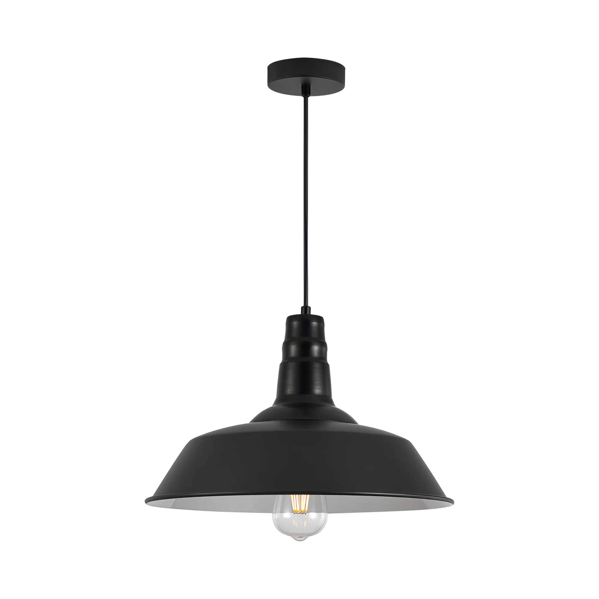 Viseća lampa 1×E27 crna, metalni abažur prečnika 355 mm serije Metal P003