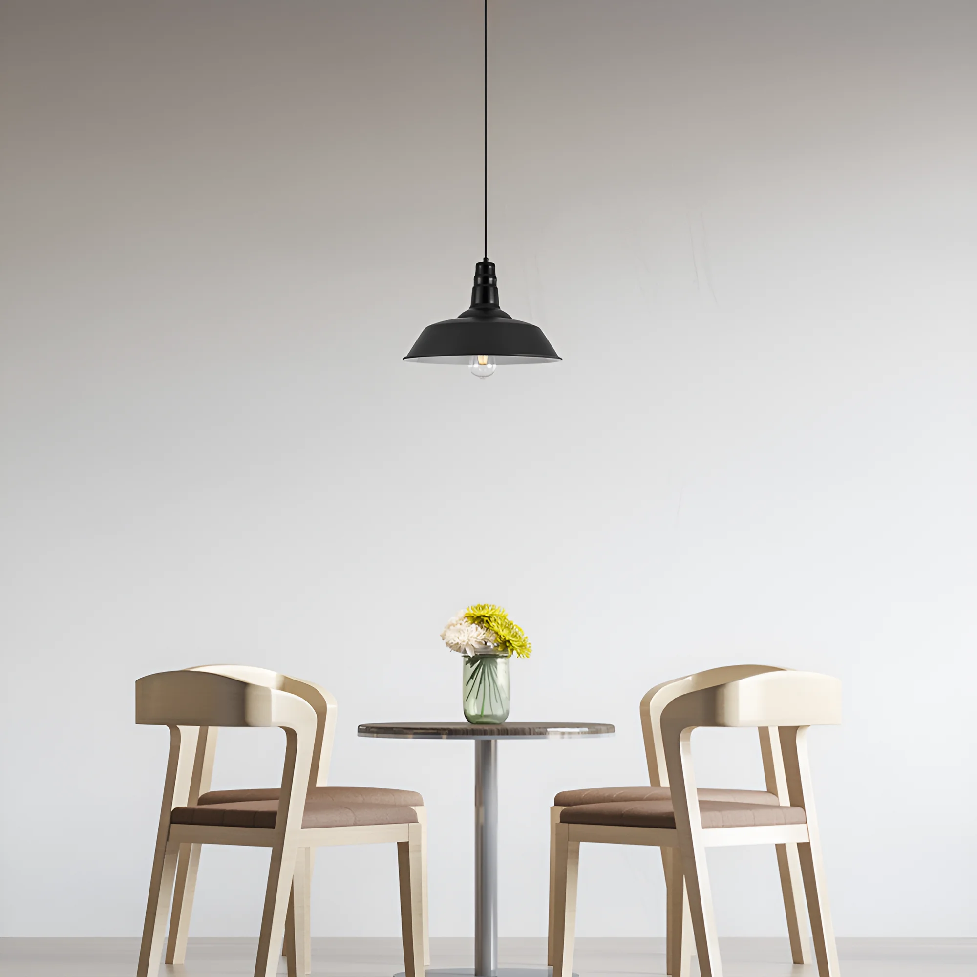 Viseća lampa 1×E27 crna, metalni abažur prečnika 355 mm serije Metal P003