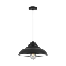 Viseća lampa 1×E27 crna, metalni abažur prečnika 310 mm serije Metal P004