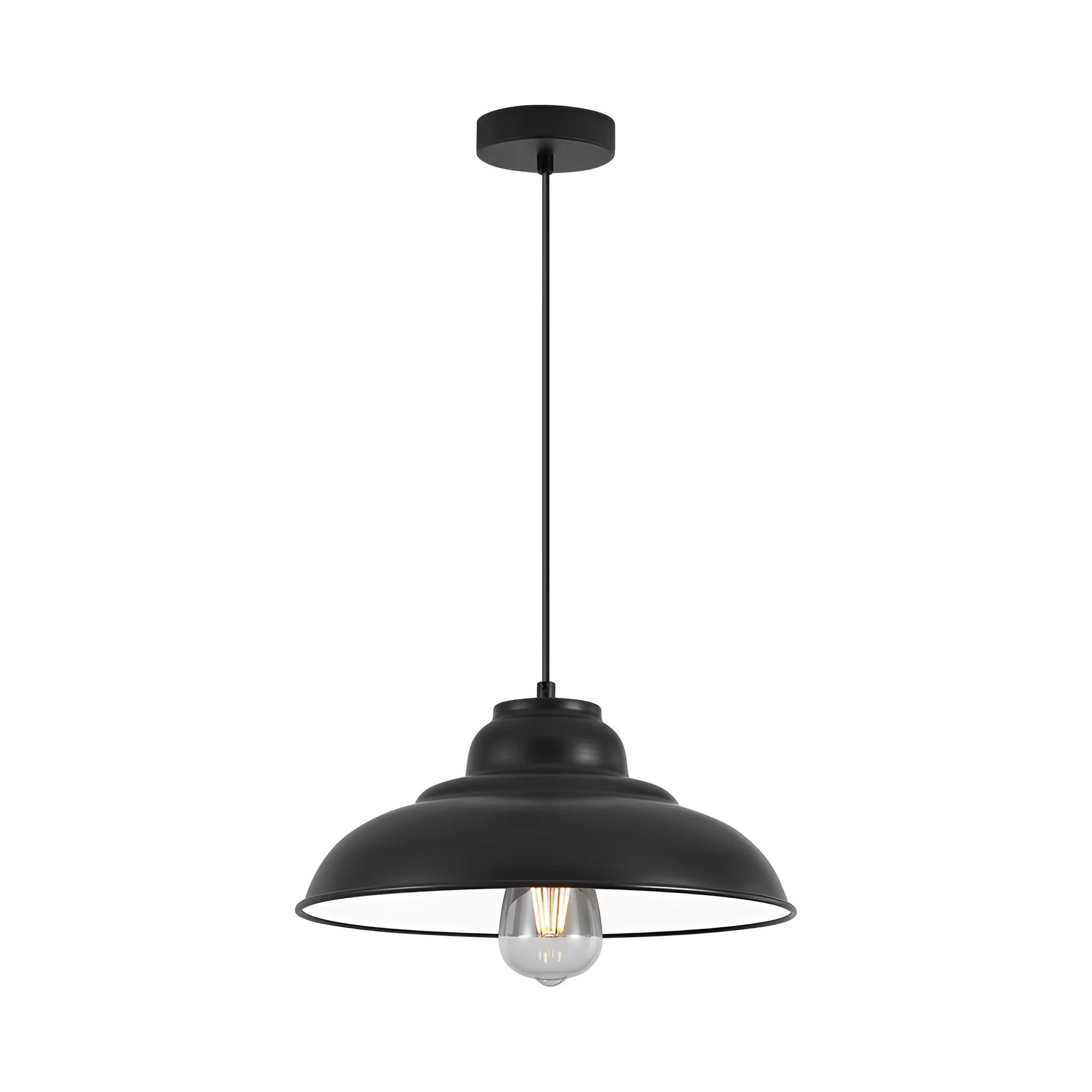 Viseća lampa 1×E27 crna, metalni abažur prečnika 310 mm serije Metal P004