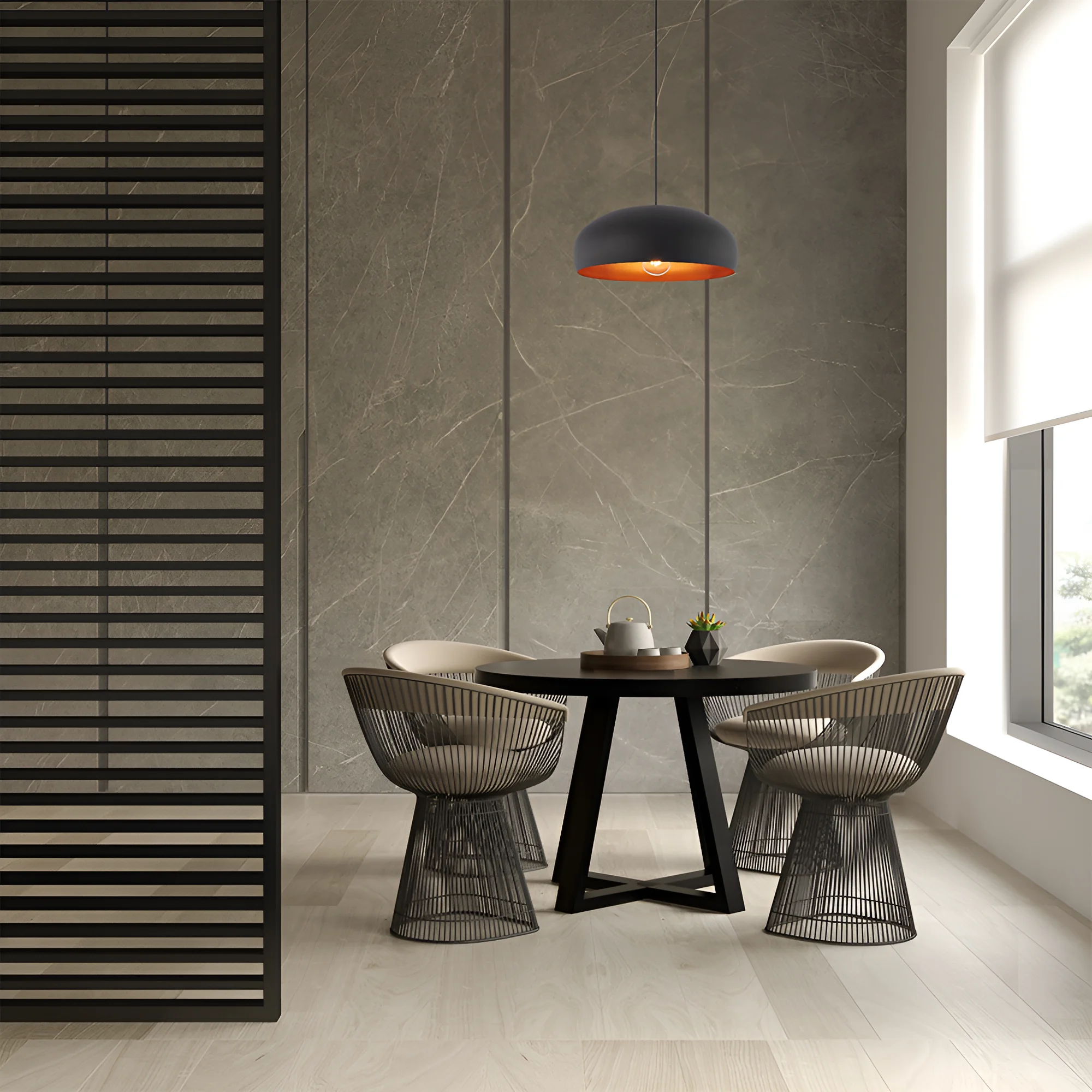 Viseća lampa 1×E27 crna, metalni abažur prečnika 400 mm serije Metal P007
