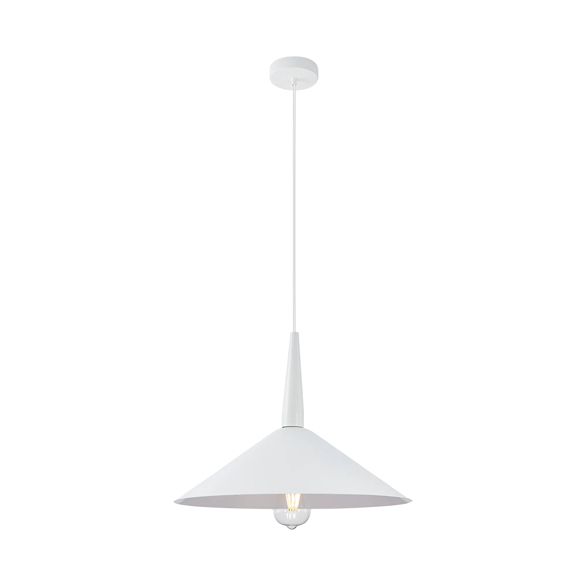 Viseća lampa 1×E27 bela, metalni abažur prečnika 400 mm serije Metal P009
