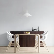 Viseća lampa 1×E27 bela, metalni abažur prečnika 400 mm serije Metal P009