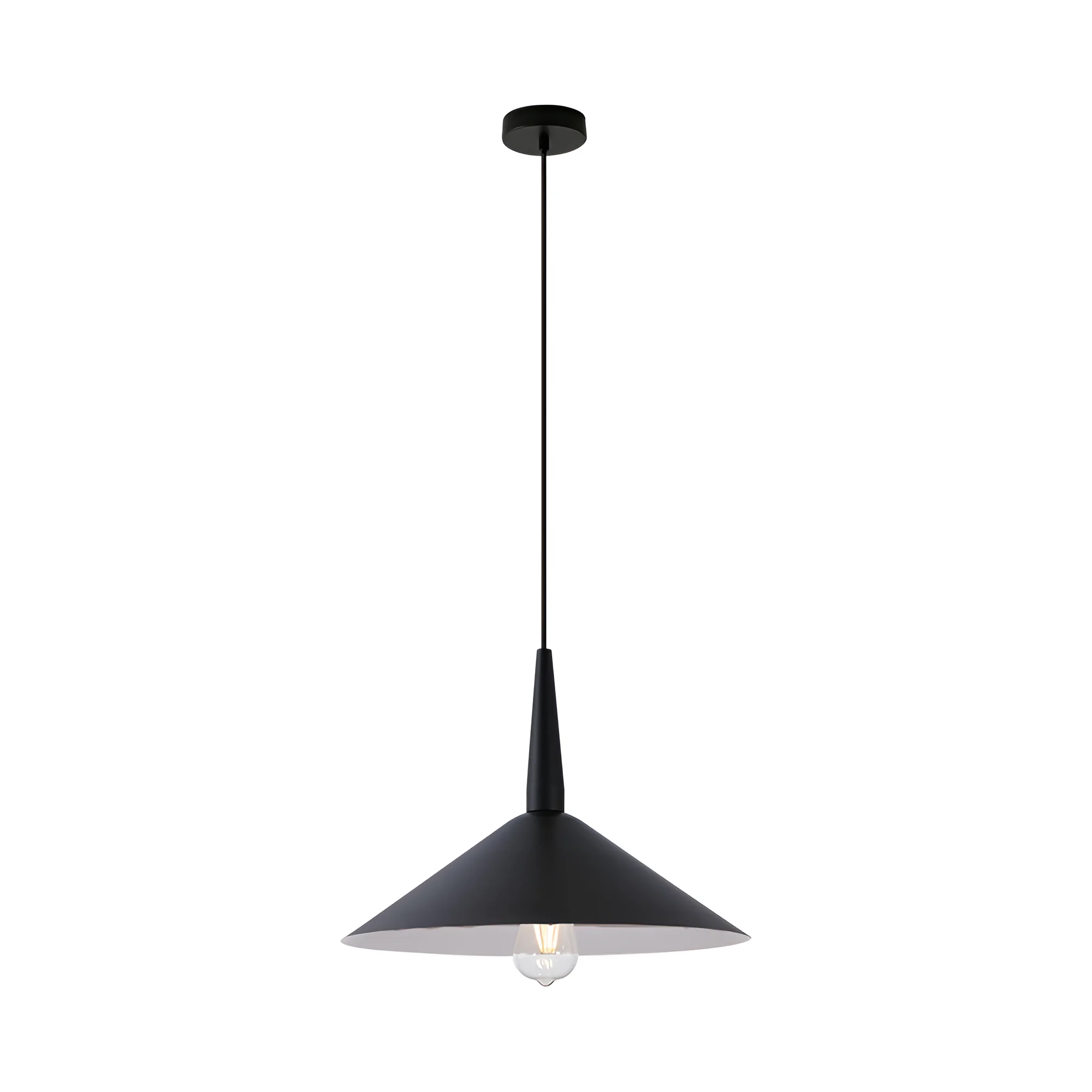Viseća lampa 1×E27 crna, metalni abažur prečnika 400 mm serije Metal P009