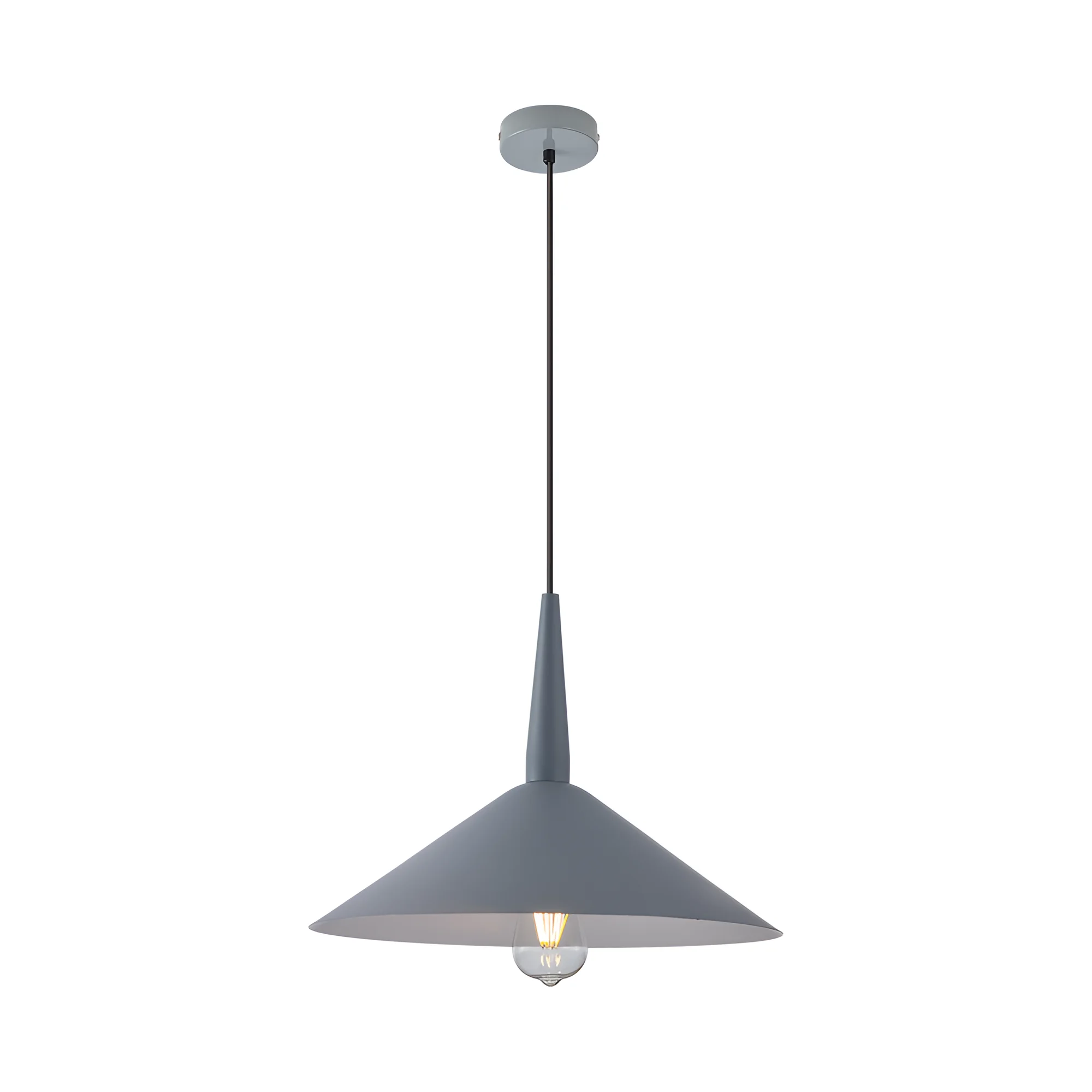 Viseća lampa 1×E27 siva, metalni abažur prečnika 400 mm serije Metal P009