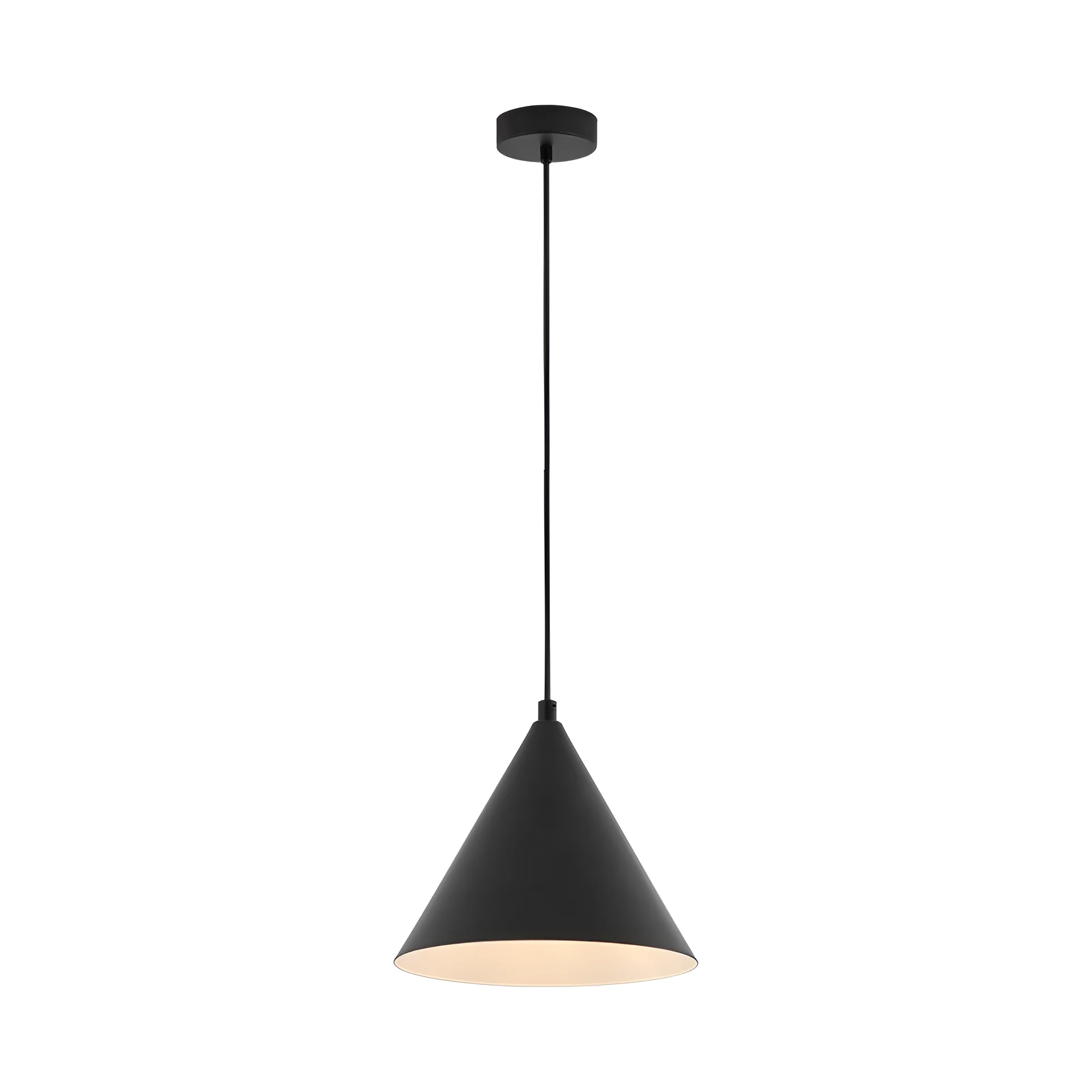 Viseća lampa 1×E27 crna, metalni abažur prečnika 220 mm serije Metal P010