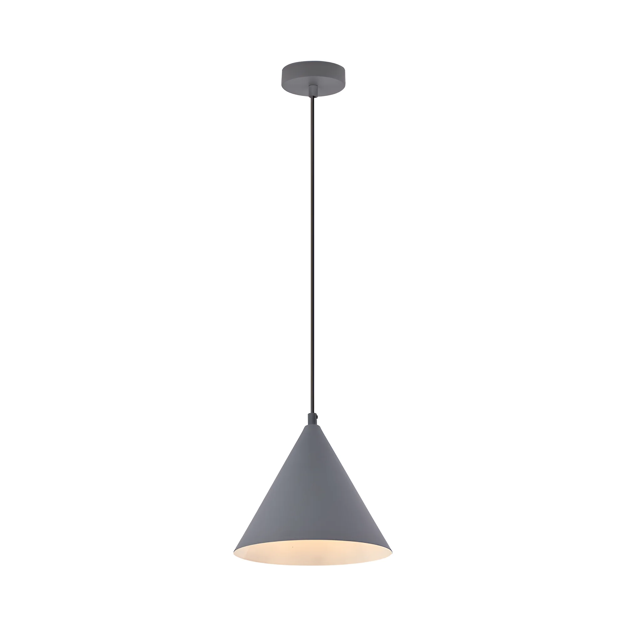 Viseća lampa 1×E27 siva, metalni abažur prečnika 220 mm serije Metal P010