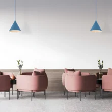 Viseća lampa 1×E27 plava, metalni abažur prečnika 220 mm serije Metal P010