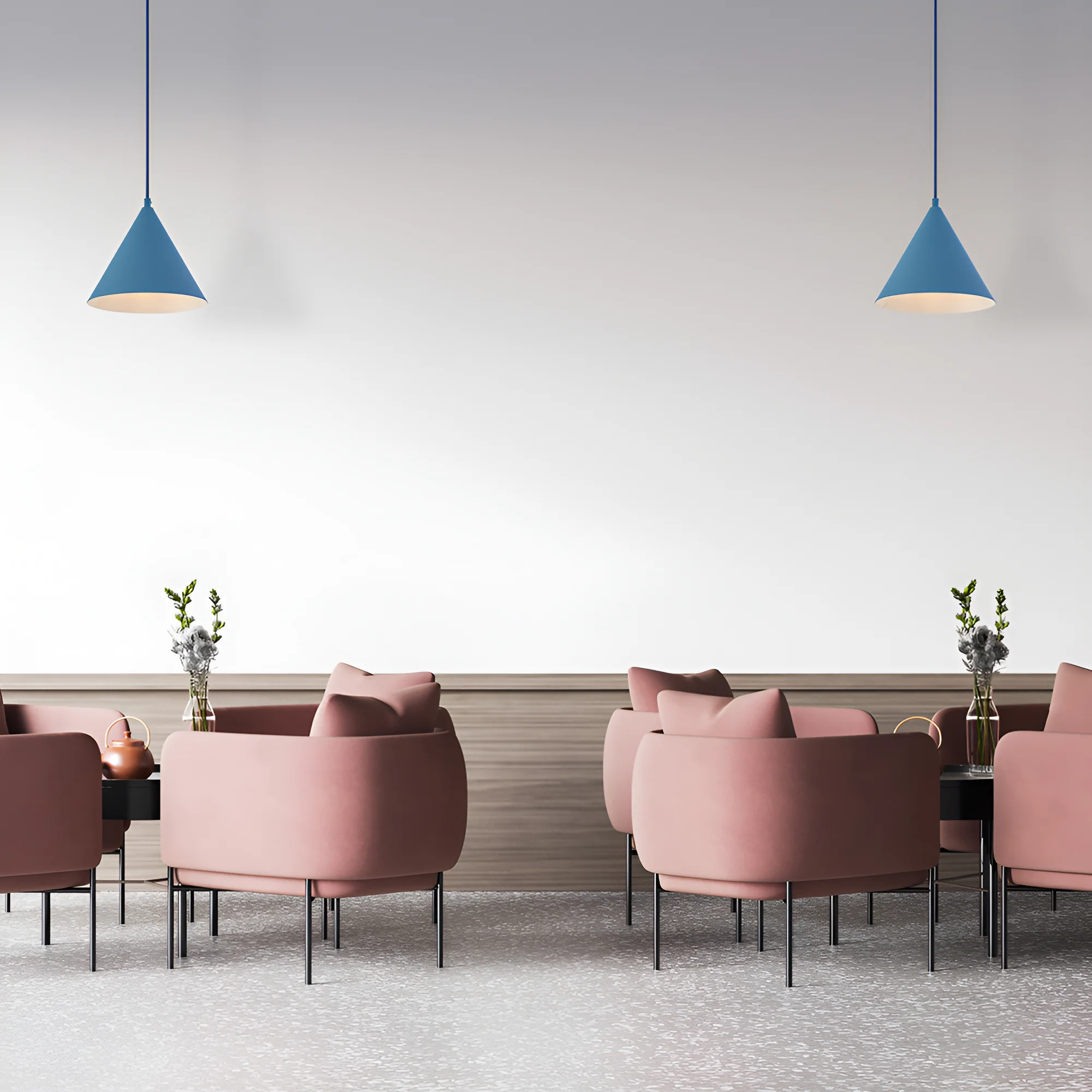 Viseća lampa 1×E27 plava, metalni abažur prečnika 220 mm serije Metal P010
