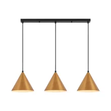 Viseća lampa sa šipkom 3×E27 zlatna, linearna serija Metal P010