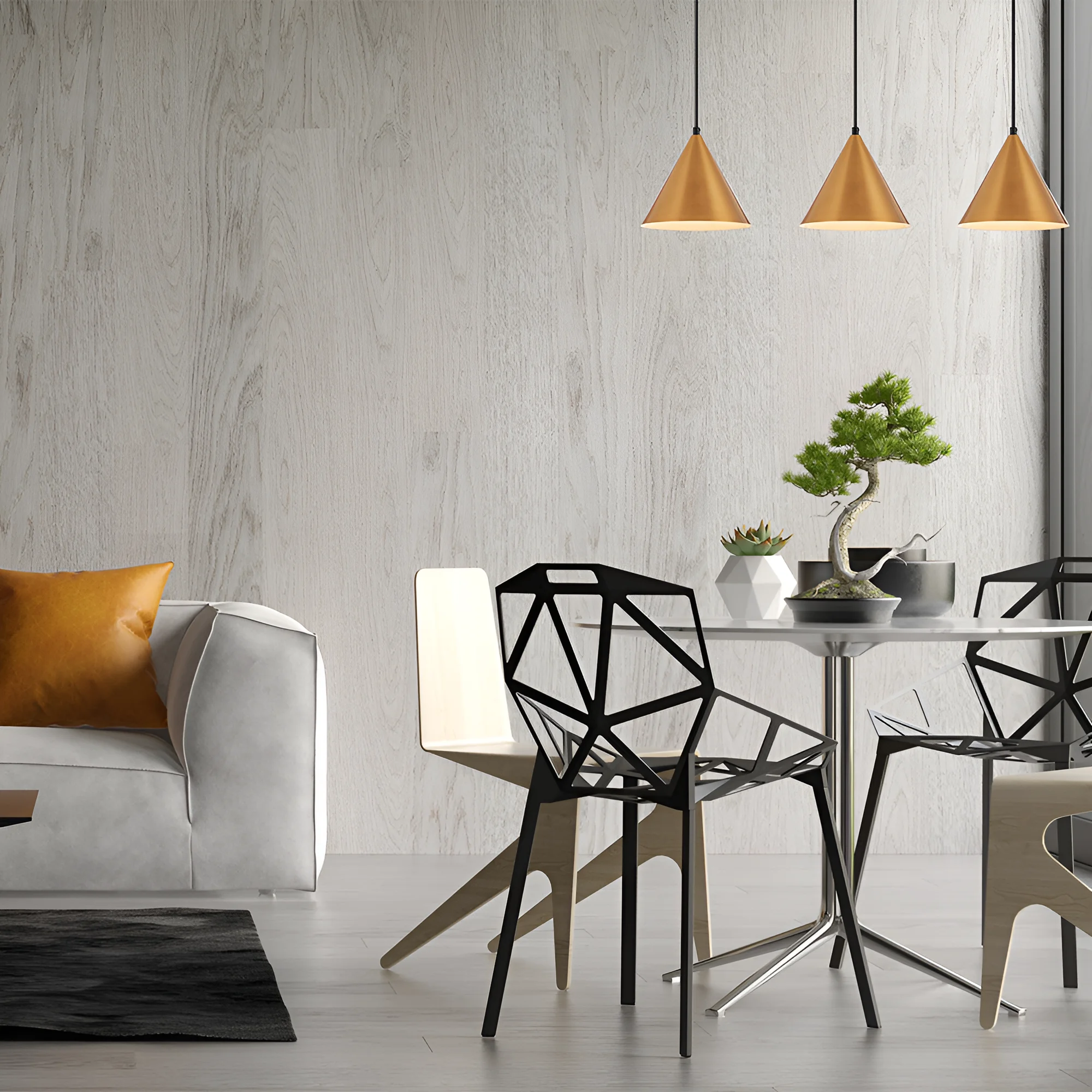 Viseća lampa sa šipkom 3×E27 zlatna, linearna serija Metal P010