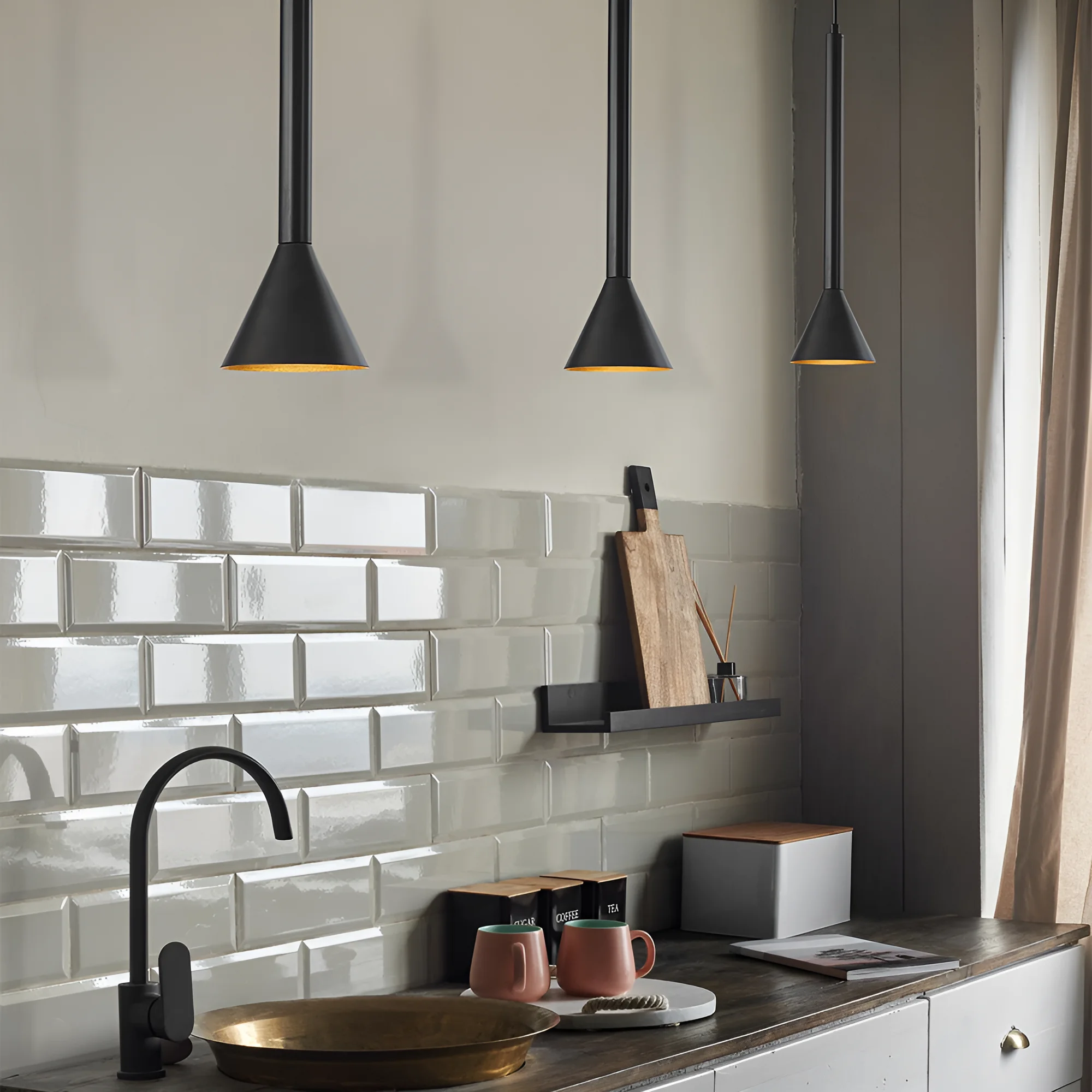 Viseća lampa 1×GU10 crna, cilindrični metalni abažur serije Metal P011