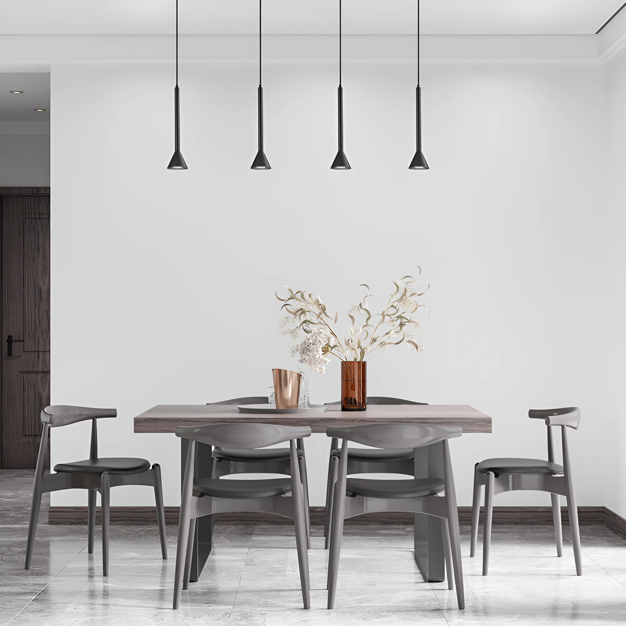 Viseća lampa sa šipkom 4×GU10 crna, linearna serija Metal P011