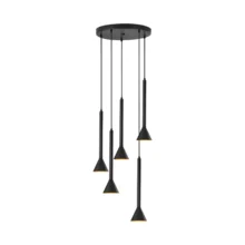 Viseća lampa 5×GU10 crna, rozeta serije Metal P011