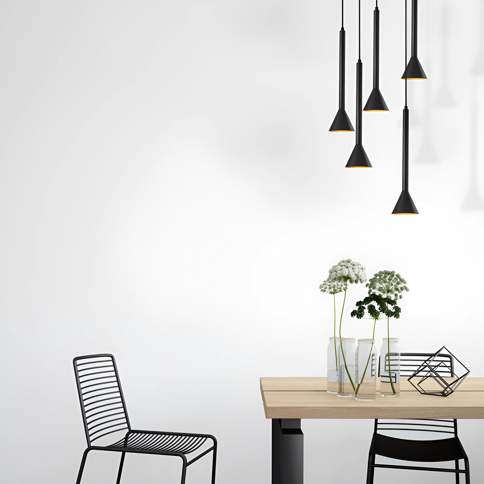 Viseća lampa 5×GU10 crna, rozeta serije Metal P011