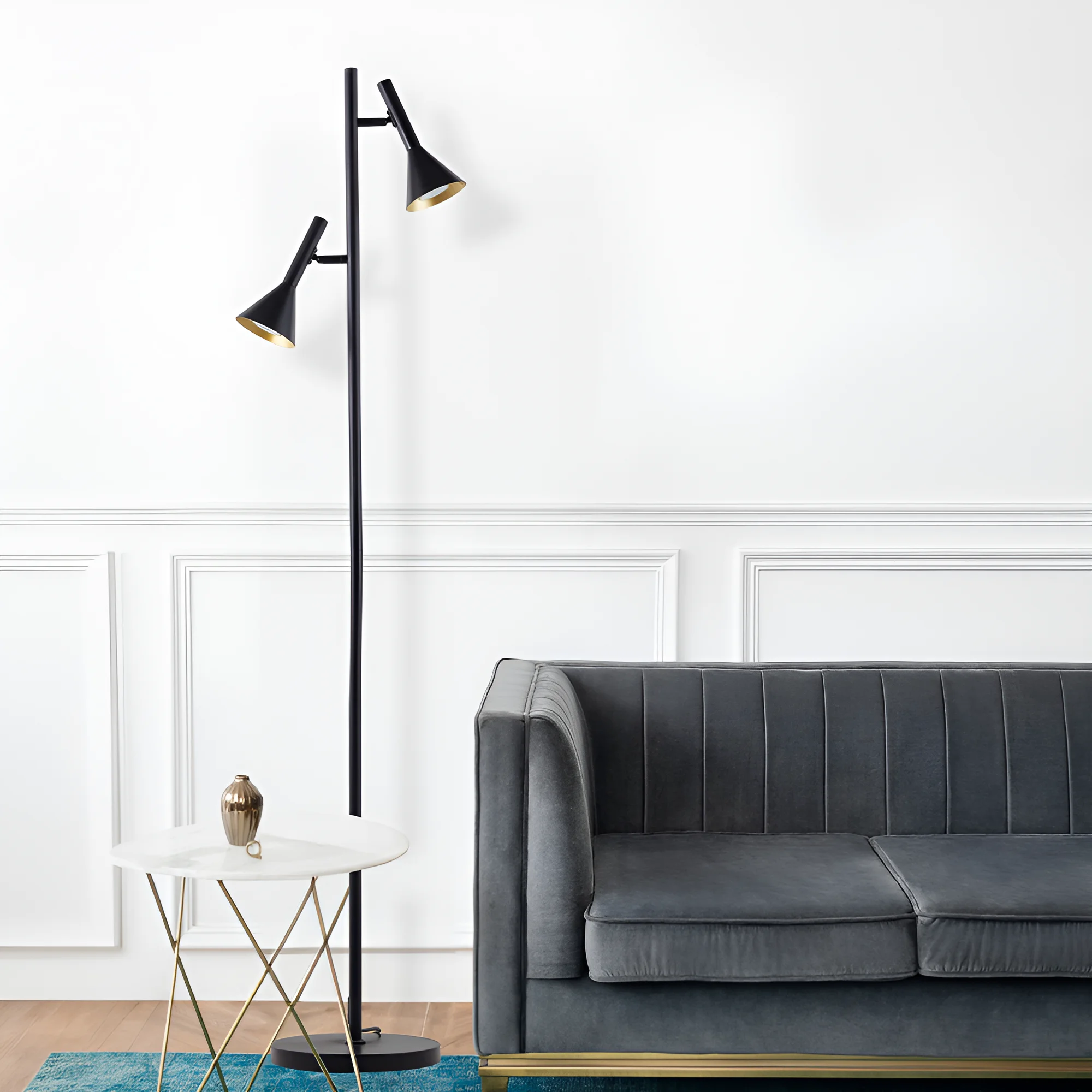 Podna lampa dvostruki spot Crna grlo GU10