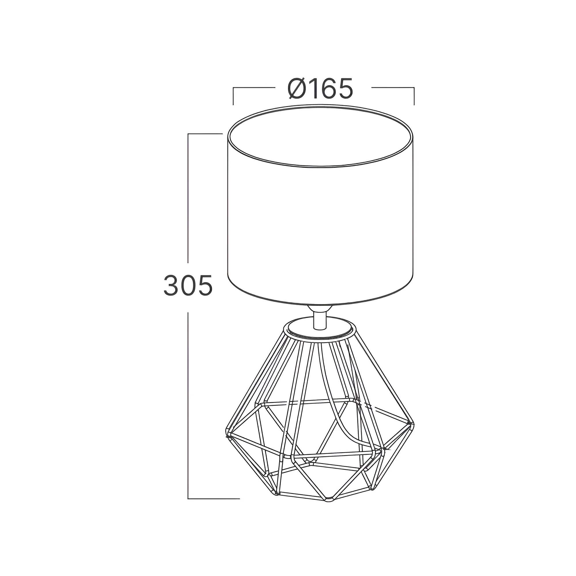 Stona lampa dijamant baza Crna grlo E14 - Slika 4