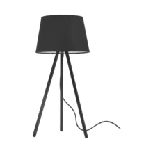 Stona lampa tronožni abažur Crna grlo E27