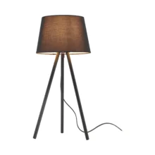 Stona lampa tronožni abažur Crna grlo E27