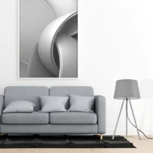Stona lampa tronožni abažur Siva grlo E27