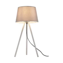 Stona lampa tronožni abažur Siva grlo E27