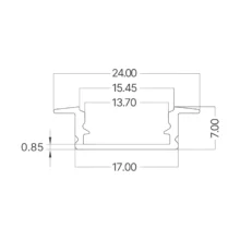 Aluminijumski ugradni LED profil RC1707 2 m srebrni Braytron
